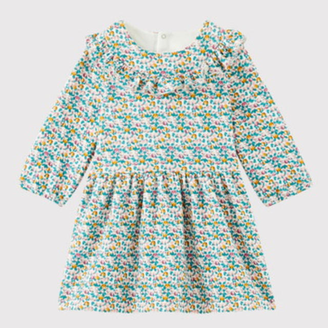 キッズ服女の子用(90cm~)新作♡プチバトー ワンピース 36m フラワープリント　新品