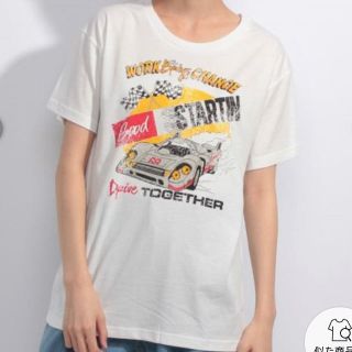 ウィゴー(WEGO)の★ウィゴー★WEGO★レーサープリントTシャツ★白ホワイト★フリーサイズ★(Tシャツ(半袖/袖なし))