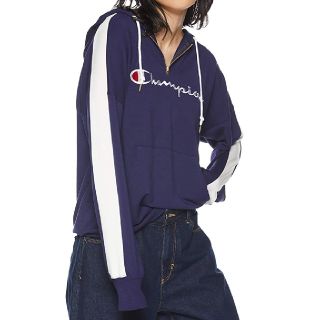 チャンピオン(Champion)の新品 L Champion half zip sweat hoodie navy(パーカー)