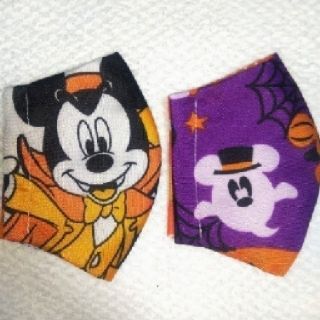 ディズニー(Disney)のハンドメイド 子供用 2枚 インナーマスク ディズニー ハロウィン ミッキー(その他)