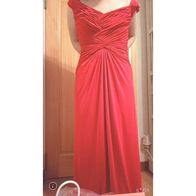 レスです TADASHI SHOJI - シルク レッド ロングドレス の通販 by
