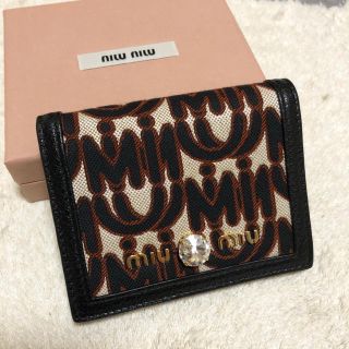 miumiu - miumiu 折り財布 ジャガード コラボ ブラック 新品未使用の ...