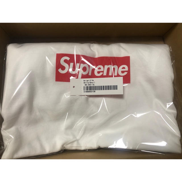 supreme 20AW ボックスロゴ ロンT 白 SサイズTシャツ/カットソー(七分/長袖)