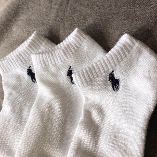 POLO RALPH LAUREN(ポロラルフローレン)のポロラルフローレン　レディースソックス　3足組　靴下　ホワイト レディースのレッグウェア(ソックス)の商品写真