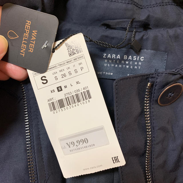 ZARA(ザラ)の新品　定価¥9,990 ZARA 撥水加工　コート レディースのジャケット/アウター(トレンチコート)の商品写真