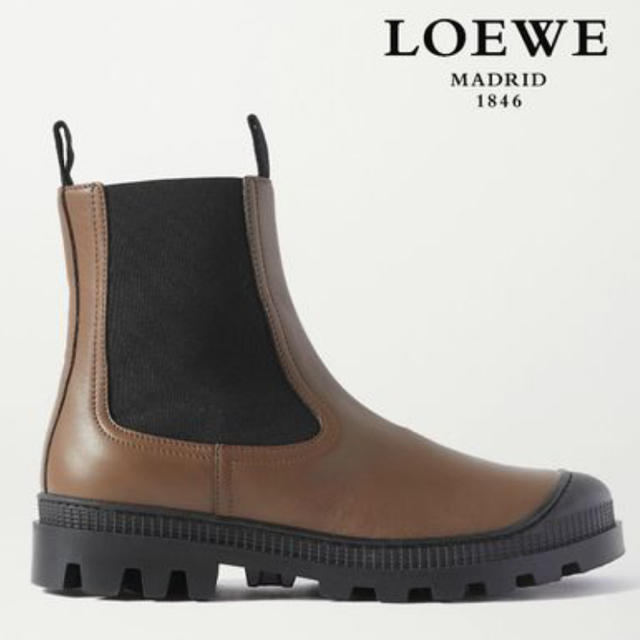 LOEWE チェルシーブーツ　カーキ　IT37