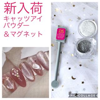 再入荷インスタ話題のキャッツアイパウダー＆マグネットセット (ネイル用品)