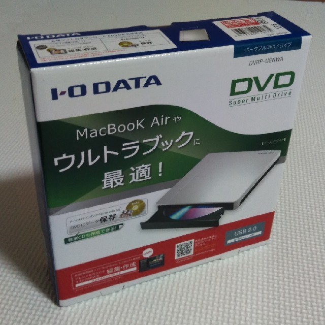 IODATA(アイオーデータ)のポータブルDVDドライブ　未開封　新品 スマホ/家電/カメラのPC/タブレット(PC周辺機器)の商品写真