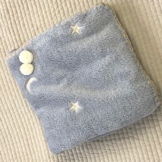 星と月ゴールド刺繍ベビーイブル ファーブランケット 韓国イブル グレー70×90(毛布)