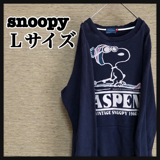 SNOOPY(スヌーピー)の【スヌーピー】スウェット　トレーナー　デカロゴ　ヴィンテージ　アースカラー　L8 メンズのトップス(スウェット)の商品写真