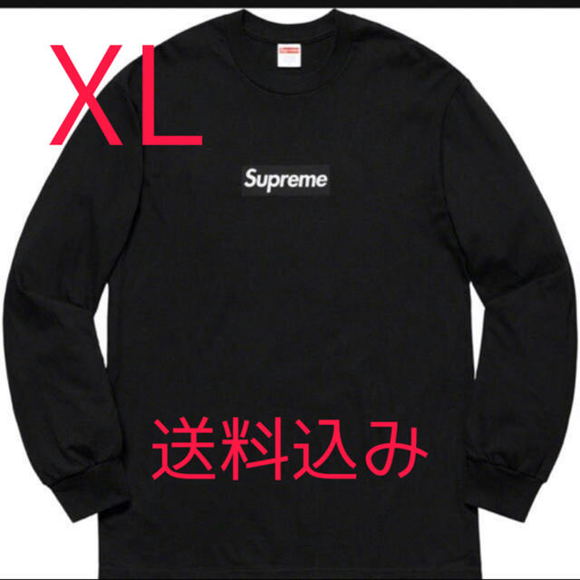 Supreme Box Logo L/S Tee black XL Tシャツ/カットソー(七分/長袖)