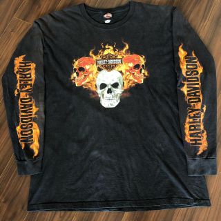 ハーレーダビッドソン(Harley Davidson)のHARLEY DAVIDSON ハーレーダビッドソン 袖プリ ロンT Tシャツ(Tシャツ/カットソー(七分/長袖))