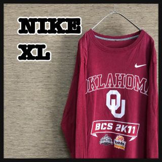 ナイキ(NIKE)の【ナイキ】ロンT　デカロゴ　アースカラー　ボルドーカラー　XL　8(Tシャツ/カットソー(七分/長袖))