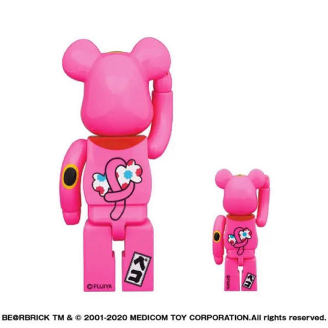 BE@RBRICK 招き猫 ペコちゃん 蛍光グリーン 100％ ＆ 400％