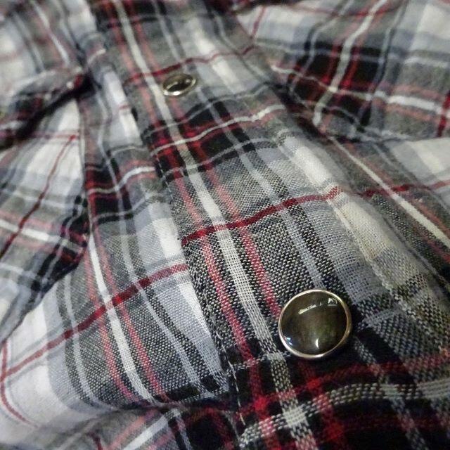 ATELIER SAB(アトリエサブ)の七分袖シャツ Ｂ～８８ｃｍ アトリエサブ 日本製 コットンガーゼ チェック メンズのトップス(シャツ)の商品写真