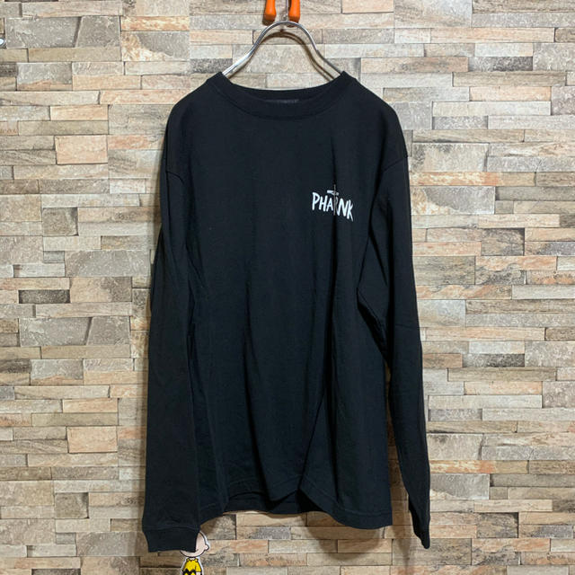 美品 PHATRNK ファットランク バックロゴ ロンT M 黒 ブラックの 美品 PHATRNK ファットランク バックロゴ ロンT M 黒 ブラックの