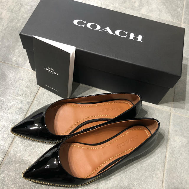 新品　COACH コーチ　ローヒール　黒 24cm