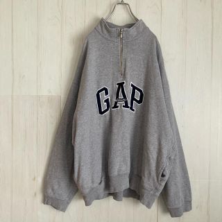 ギャップ(GAP)のビッグサイズ  オールドギャップGAP 90s ハーフジップスウェット 刺繍ロゴ(スウェット)