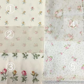 mint様専用　花柄 生地 カットクロス  YUWA  5枚(生地/糸)