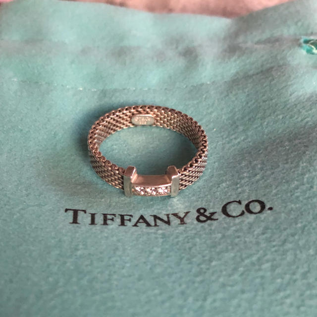 Tiffany ＆ Co.ティファニー♡メッシュリング3Pダイヤサマセットリング