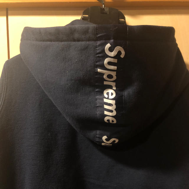 Mカラーネイビー採寸14AW Supreme Tape Logo Zip Up