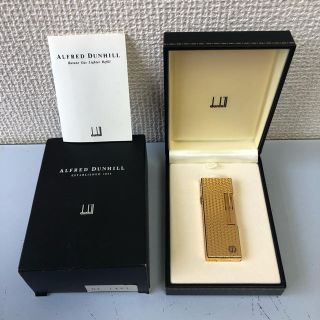 ダンヒル(Dunhill)のDUNHILL ダンヒル ★ ガスライター ゴールド 着火確認済(タバコグッズ)