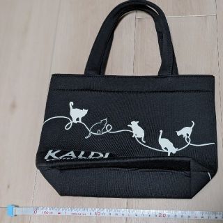 カルディ(KALDI)のカルディ　黒猫バッグ&お皿　(トートバッグ)