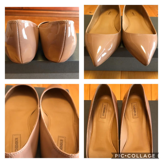 CHEMBUR エナメルフラットポインテッドパンプス レディースの靴/シューズ(ハイヒール/パンプス)の商品写真