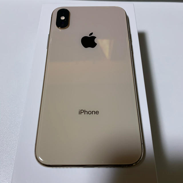 スマートフォン本体iPhoneXS 64GB SIMフリー ゴールド アップルケア＋ 保証期間有り