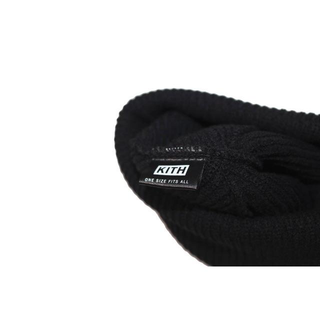 KITH BOX LOGO KNIT BEANIE BLACK