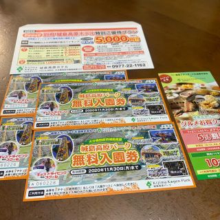 城島高原パーク無料入園券4枚&グルメお得クーポン(遊園地/テーマパーク)