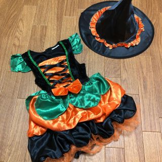 ハロウィン ワンピース 魔女 帽子付き カボチャ ドレス コスプレ(ワンピース)