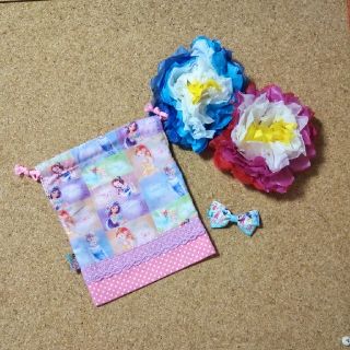 給食袋☆ディズニー  プリンセス☆ハンドメイド(外出用品)