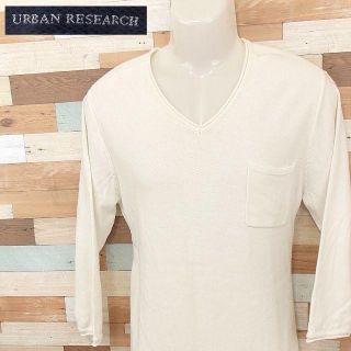 アーバンリサーチ(URBAN RESEARCH)の【URBAN RESEARCH】 美品 アーバンリサーチ ホワイト七分丈Tシャツ(Tシャツ/カットソー(七分/長袖))