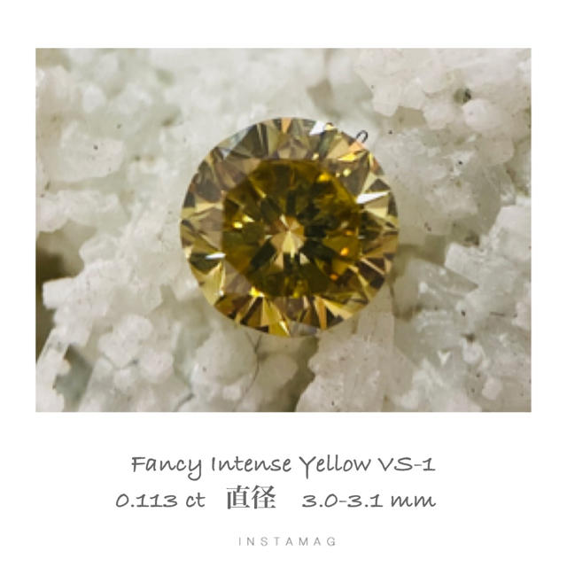 (R1021-3)FancyIntenseYellowダイアモンド0.113ct
