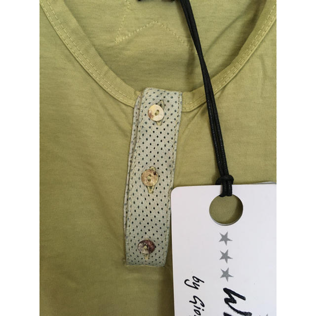 GIORGIO BRATO(ジョルジオブラット)の新品 WLG by GIORGIO BRATO レザー×ヘンリT AVENA S メンズのトップス(Tシャツ/カットソー(半袖/袖なし))の商品写真