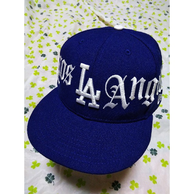 NEWERA キャップ ドジャース 刺繍 LA シュプリーム カスタム ブルー帽子