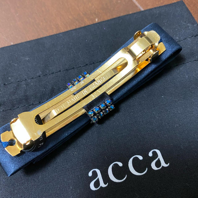 acca リボンバレッタ　ネイビー　値下げ