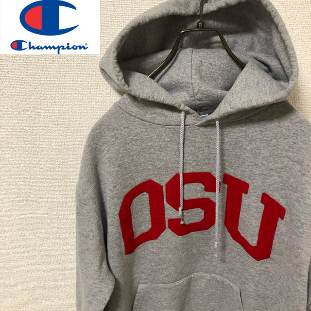 Champion(チャンピオン)の【megu様専用】チャンピオン 90s パーカー スウェット OSU ビッグロゴ メンズのトップス(スウェット)の商品写真