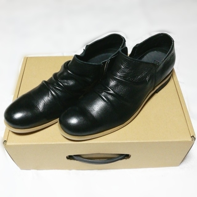 【未使用】デデスケン 本革ドレープサイドジップシューズ メンズの靴/シューズ(ドレス/ビジネス)の商品写真