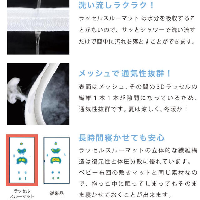 FICELLE(フィセル)のたまごマットおくるみ　ラッセルスルーマット　Hoppetta キッズ/ベビー/マタニティのこども用ファッション小物(おくるみ/ブランケット)の商品写真