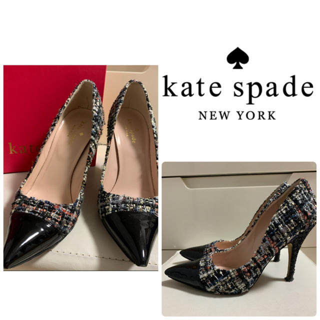 kate spade new york(ケイトスペードニューヨーク)のケイトスペード　ブラックツイード　パンプス レディースの靴/シューズ(ハイヒール/パンプス)の商品写真