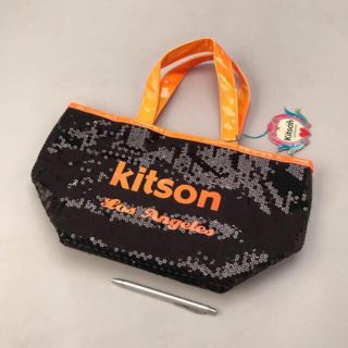 キットソン(KITSON)のkitson  ミニトートバッグ 黒 オレンジ(トートバッグ)