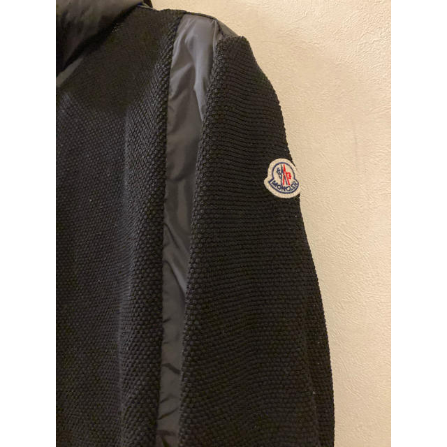 MONCLER(モンクレール)の美品　モンクレール　パーカー　ニット　ナイロン　黒　ブラック　Moncler メンズのトップス(パーカー)の商品写真