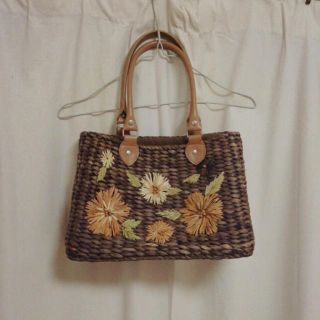 used 花刺繍 カゴバック(ハンドバッグ)