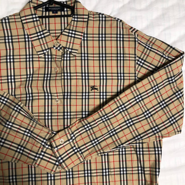 BURBERRY(バーバリー)のBurberry バーバリー シャツ　チェック　13号　レディース　古着 レディースのトップス(シャツ/ブラウス(長袖/七分))の商品写真