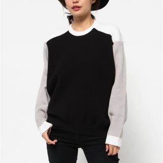 エモダ(EMODA)の〈美品〉emoda uneven mix knit　黒　グレー　白(ニット/セーター)