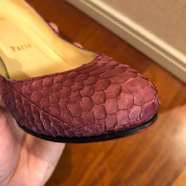 Christian Louboutin(クリスチャンルブタン)のハイヒール　クリスチャンルブタン　ハラコ　パープル　37 24cm レディースの靴/シューズ(ハイヒール/パンプス)の商品写真