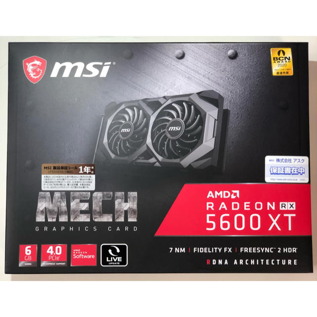 新品未開封 msi Radeon RX 5600 XT MECHグラフィックボード