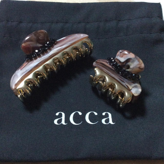 バレッタ/ヘアクリップacca アッカ クリスタルメッシュ  2019AW 中小クリップ